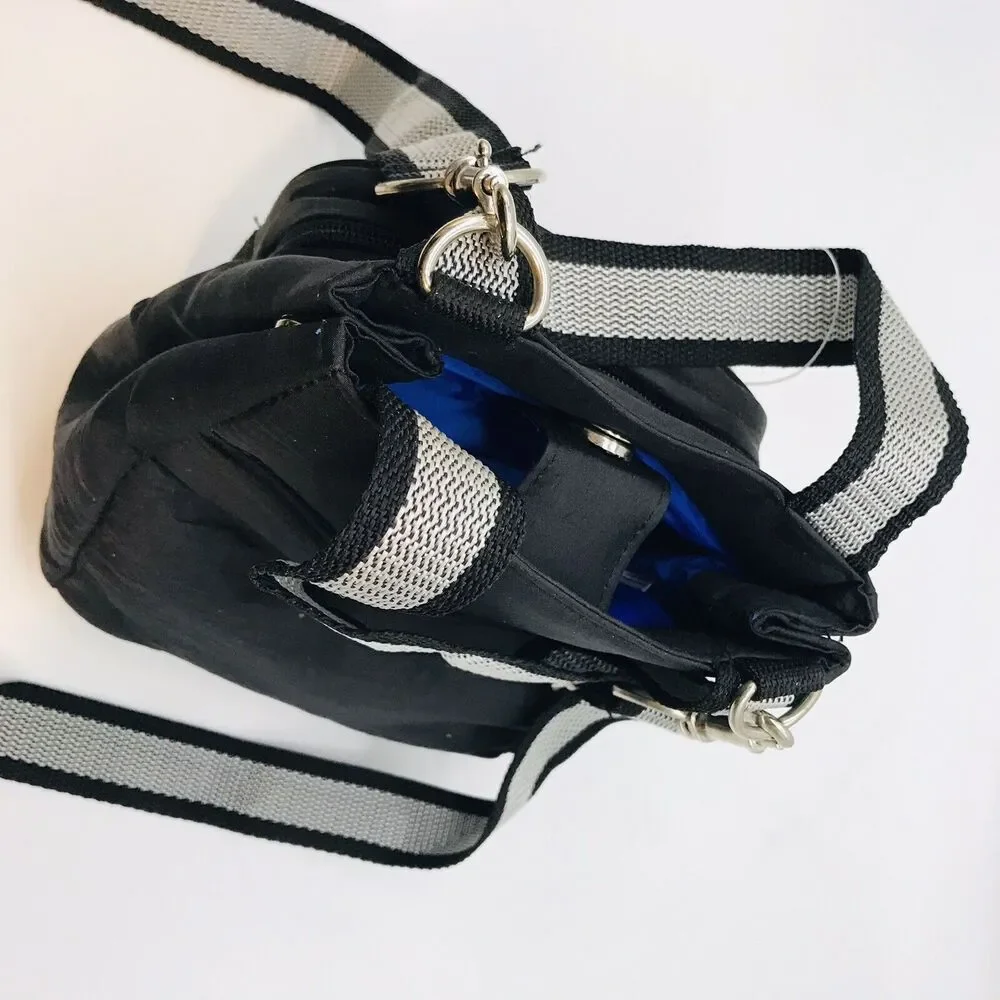 NEW No Boundaries Black  Detachable Crossbody Bag Double Handle Case Zip Pockets